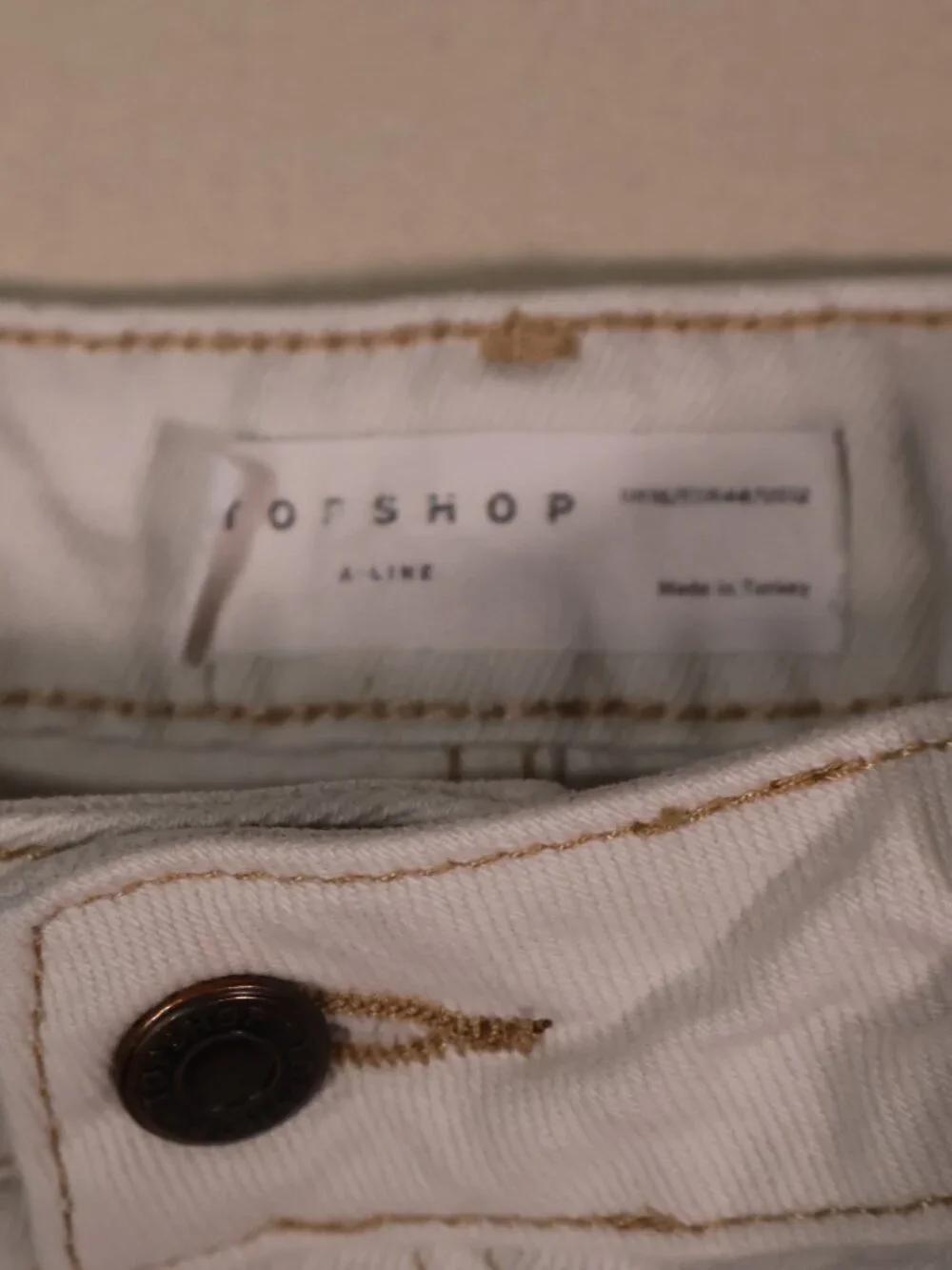 Topshop Moto Mom Denim Jean High Waisted Shorts, White US 12